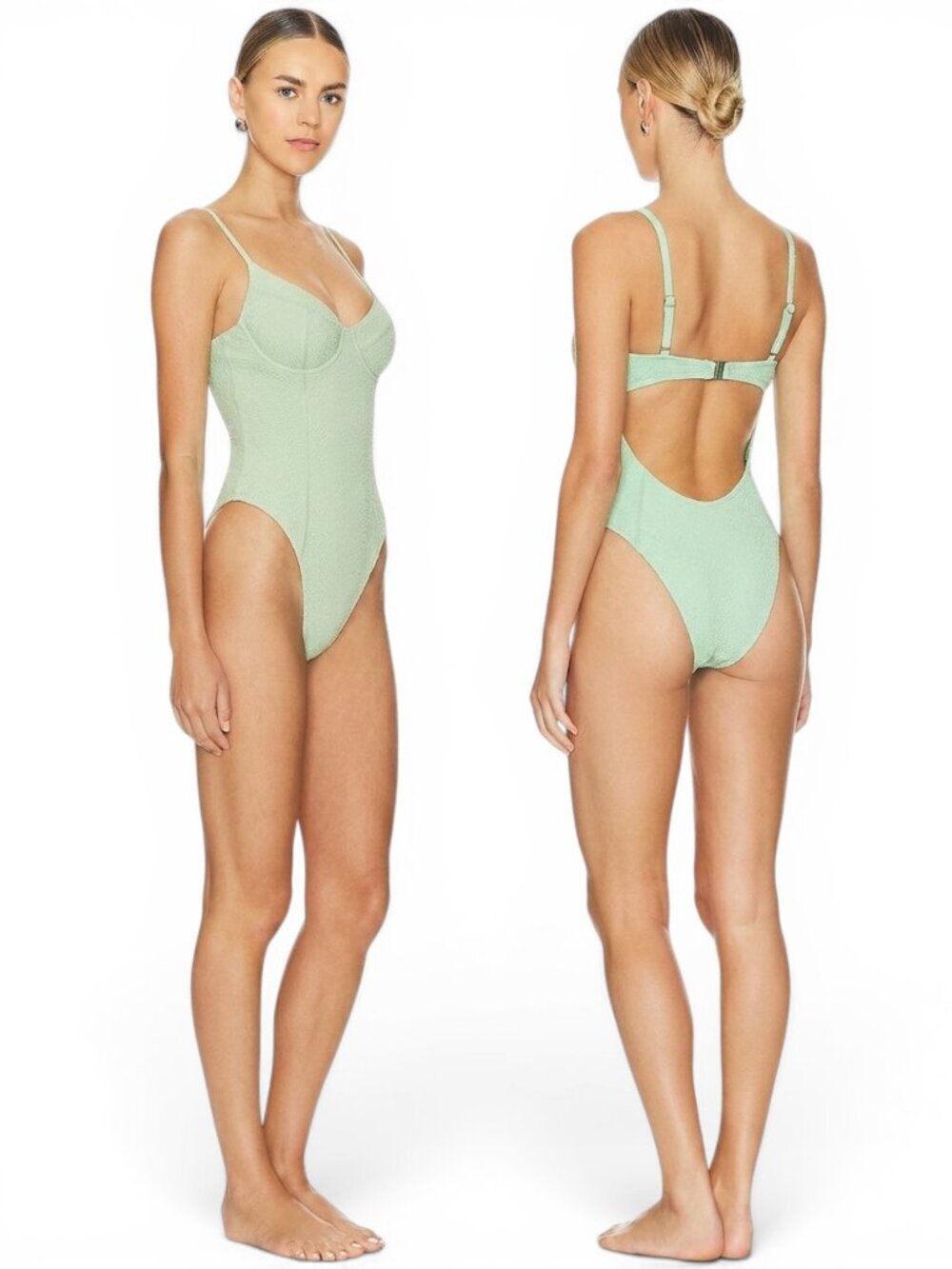 GIGI C Holly Jade Green Snakeskin Underwire One Piece Swimsuit NWT New S